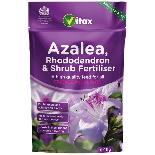 Vitax 6AZ901 Azalea, Rhododendron &amp; Shrub Fertilizer 0.9kg Pouch