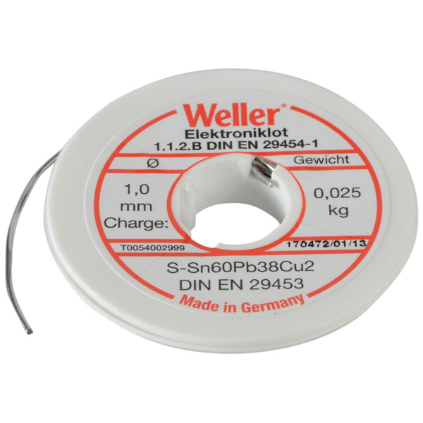 Weller 0054002999 EL60/40-25 Electronic Solder Resin Core 25g