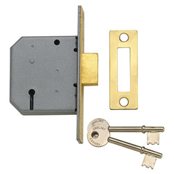 Yale Locks PM322 3 Lever Mortice Deadlock Polished Brass 65mm 2.5in