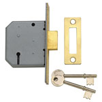 Yale Locks PM322 3 Lever Mortice Deadlock Polished Brass 65mm 2.5in