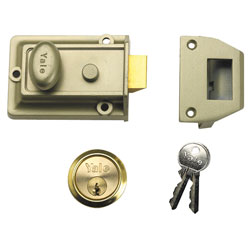 Yale Locks P77 Traditional Nightlatch 60mm Backset Nickel Brass Finish Box