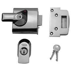 Yale Locks BS1 Nightlatch British Standard Lock 60mm Backset Chrome Finish Visi