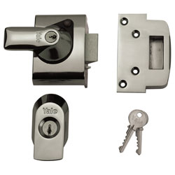 Yale Locks BS2 Nightlatch British Standard Lock 40mm Backset Chrome Finish Visi