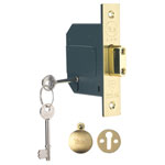 Yale Locks PM562 Hi-Security BS 5 Lever Mortice Deadlock 68mm Polished Brass