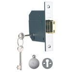 Yale Locks PM562 Hi-Security BS 5 Lever Mortice Deadlock 68mm Polished Chrome