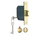 Yale Locks PM562 Hi-Security BS 5 Lever Mortice Deadlock 81mm 3in Polished Brass