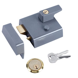 Yale Locks P1 Double Security Nightlatch 60mm Backset DMG Dark Grey Finish Visi