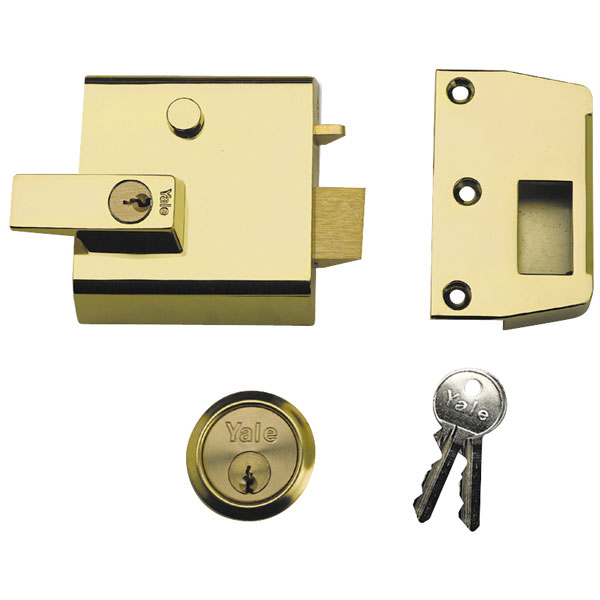 Yale Locks P1 Double Security Nightlatch 60mm Backset Brasslux Finish ...