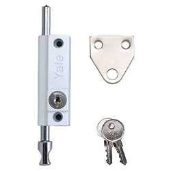 Yale Locks P124 Door Push Bolt White Finish Visi