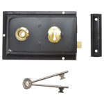 Yale Locks P334 Rim Lock Black Finish 156 x 104mm Visi