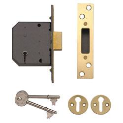 Yale Locks PM552 5 Lever Mortice Deadlock 80mm 3in Polished Brass