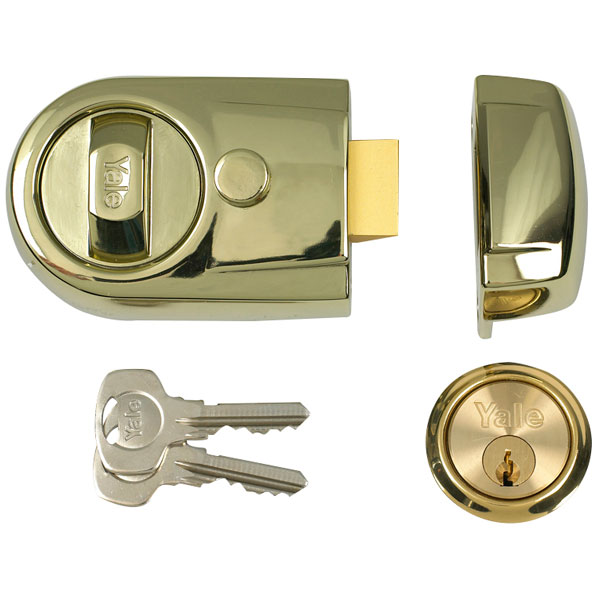 Yale Locks Y3 Nightlatch Modern 60mm Backset Brasslux Finish Visi