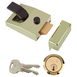 Yale Locks 89 Deadlock Nightlatch 60mm Backset Brasslux Finish Box