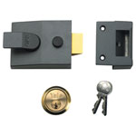 Yale Locks 89 Deadlock Nightlatch 60mm Backset DMG Finish Satin Chrome Cyl Box