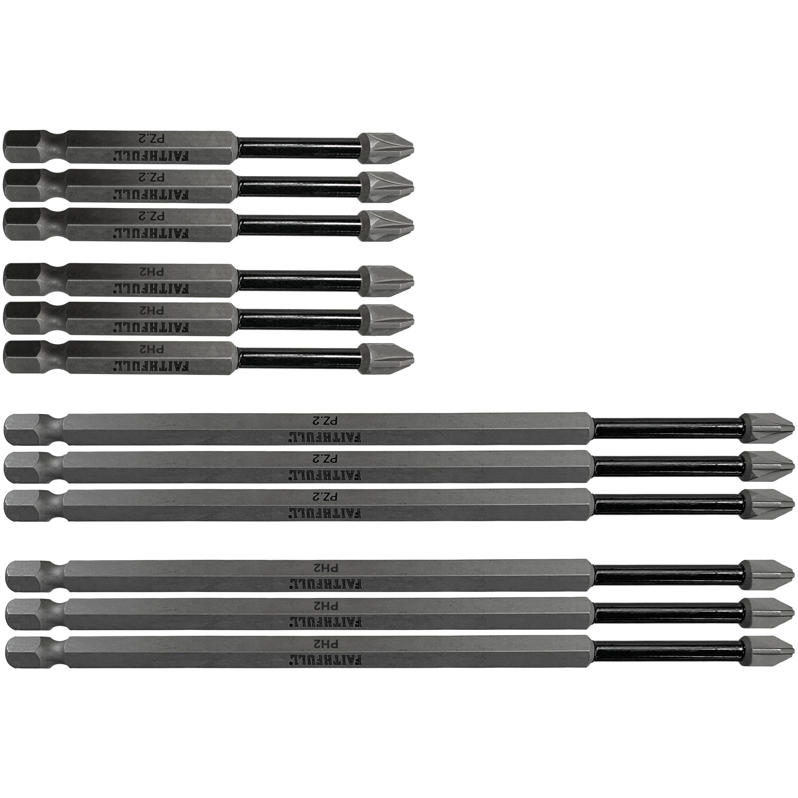 Faithfull XMS22IMPLONG 12 Piece Long Impact Bit Set Rapid Online