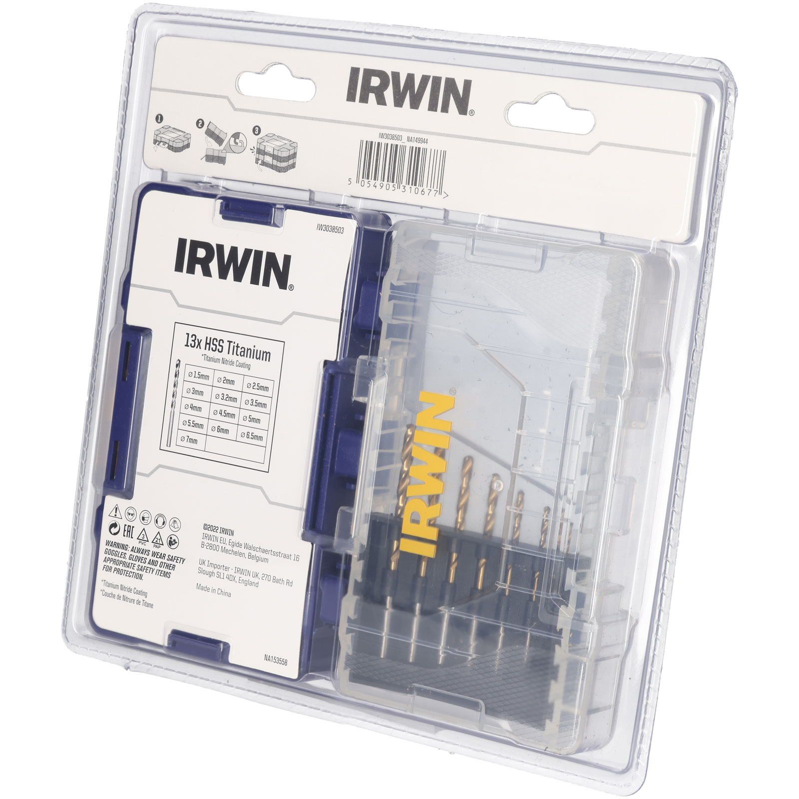 IRWIN 10502603 - HSS Titanium Drill Bit Set In Metal Case (19 Pcs