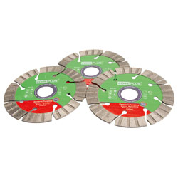 Core Plus XMS22HYBRID 115mm (4.5in) Hybrid Diamond Blade Tin of 3