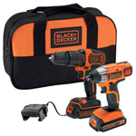 Black+Decker BCK25S2S-GB BCK25S2S Twin Kit 18V 2 x 1.5Ah Li-ion