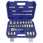 BlueSpot Tools 1577 1/2in Hex & 12 Point Socket Set, 32 Piece