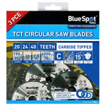 BlueSpot Tools 19402 190mm Circular Saw Blade Set, 3 Piece