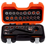 Bahco 1320SRM/S29 S Type Ratchet Ring Wrench & Adaptor Set, 29 Piece