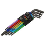 Bahco C1997LM/9P C1997LM/9P Metric Long Ball End Coloured Hex L-Key Set, 9 Piece