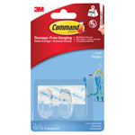 3M 17092CLR Clear Hooks with Clear Strips, Small (Pack 2)