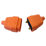 Dencon 9412ORNB 2 Pin Rubber Connector Plug 10A Orange