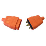 Dencon 9416ORNB 3 Pin Rubber Connector Plug 10A Orange