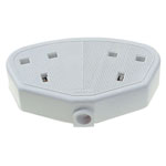 Dencon 9422WNB Rubber Trailing Socket 13A 2-Gang White