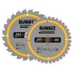 DEWALT DT90270-QZ DT90270 Construction CircularSaw Blade 2 Pk 165x20mm x 24T/36T