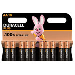 Duracell Plus MN1500B10 AA Alkaline Batteries - Pack of 10