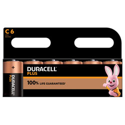 Duracell S18713 C Cell Plus Power +100% Batteries (Pack 6)