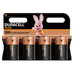 Duracell Plus MN1300B4 D Alkaline Batteries - Pack of 4