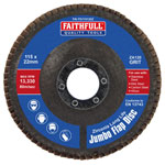 Faithfull FAIFD115120Z Zirconia Abrasive Jumbo Flap Disc ZA120 115mm