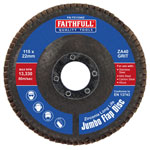 Faithfull FAIFD11540Z Zirconia Abrasive Jumbo Flap Disc A40 115mm