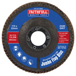 Faithfull FAIFD11580Z Zirconia Abrasive Jumbo Flap Disc ZA80 115mm