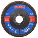 Faithfull FAIFD115A120 Aluminium Oxide Flap Disc 115 x 22mm 120 Grit