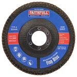 Faithfull FAIFD115A40 Aluminium Oxide Flap Disc 115 x 22mm 40 Grit