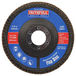 Faithfull FAIFD115A80 Aluminium Oxide Flap Disc 115 x 22mm 80 Grit