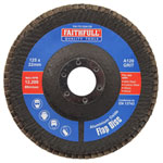 Faithfull FAIFD125A120 Aluminium Oxide Flap Disc 125 x 22mm 120 Grit