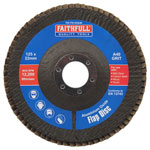 Faithfull FAIFD125A40 Aluminium Oxide Flap Disc 125 x 22mm 40 Grit