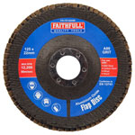 Faithfull FAIFD125A80 Aluminium Oxide Flap Disc 125 x 22mm 80 Grit