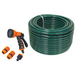 Faithfull 710391665024606 PVC Garden Hose 50m with Fittings & Spray Gun
