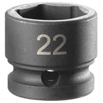 Facom NSS.22A 6-Point Stubby Impact Socket 1/2in Drive 22mm