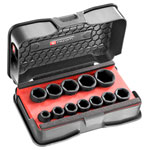Facom NSS.J12PB 6-Point Stubby Impact Socket Set 1/2in SQDR, 12 Piece