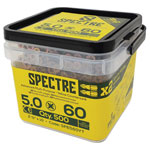 ForgeFix SPE560YT Spectre™ PZ Compatible Wood Screw CSK ZYP 5.0 x 60mm Tub 500