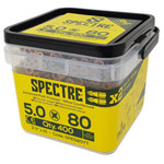 ForgeFix SPE580YT Spectre™ PZ Compatible Wood Screw CSK ZYP 5.0 x 80mm Tub 400