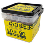 ForgeFix SPE590YT Spectre™ PZ Compatible Wood Screw CSK ZYP 5.0 x 90mm Tub 350