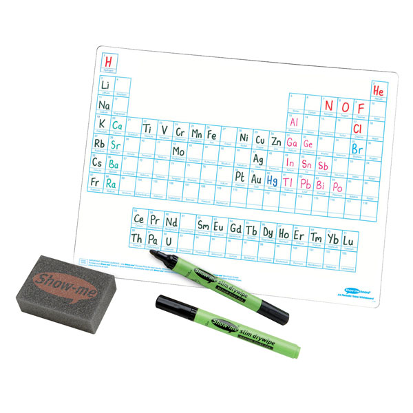 Show-me A4 White Board Periodic Table Pack of 10 Boards, Pens & Er...